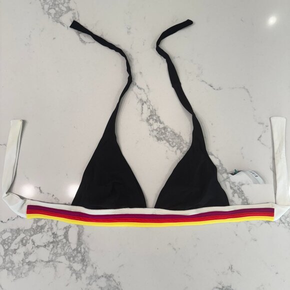 DKNY Black & White Bikini Top - Size 10 NWT - Picture 1 of 5